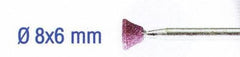 RUBY GRINDING STONES 8X6MM.REVERSE TAPER.SH3MM.2PCS