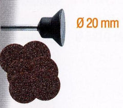 BACKING PAD 20MM.SH 3.2MM + SANDING DISCS.6PCS
