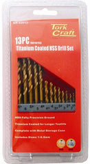 DRILL BIT SET 13PCE TIN. COATED METAL CASE