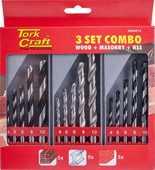DRILL BIT 3 SET COMBO WOOD + MASONRY + HSS