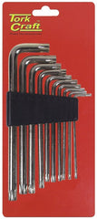 TORX KEY SET 10PC T9-T50  CR-V CARDED