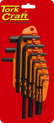 HEX ALLEN KEY SET 10PC 1.5-10MM CARDED CR-V
