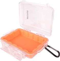 MICRO CASE ORAN.169 X 123 X 50MM SIL./LINER WITH CARABIN.CLIP