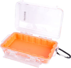 MICRO CASE ORAN. 198 X 130 X 53MM SIL./LINER WITH CARABIN.CLIP