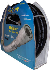RUBBER HOSE KIT 10METRE 10MM W/QUICK COUPLER & CONNECTOR