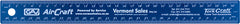300MM CORK BACKED STAINLESS STEEL RULER RED