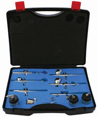 AIRBRUSH SET WITH 6 GUNS 800 137 134 130 180 182 3 GLASS JARS