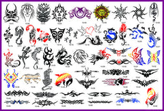BOOK 13 TATTOO STENCILS 53 designs mid-size