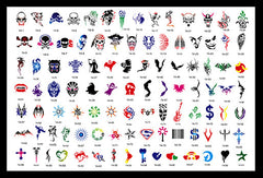 BOOK 14 TATTOO STENCILS 100 designs per book 4 designs on ea A4 sheet