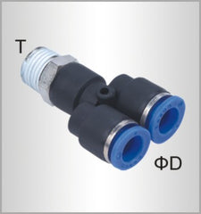 PU HOSE FITTING Y JOINT 8MM-3/8 M