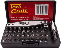 TAMPER PROOF INSERT BIT SET 32PCE WITH T-RATCHET