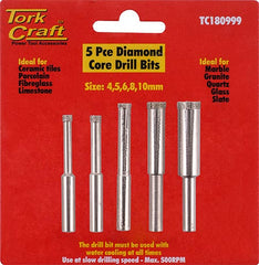 DIAMOND ELECTRO PLATED CORE DRILL SET 4.5.6.8.10MM IN BLISTER