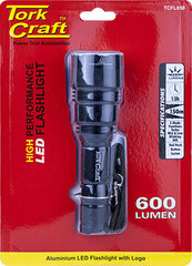 TORCH LED ALUM. 600LM BLK USE 1X18650 / 2X CR123A TORK CRAFT