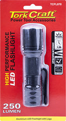 TORCH LED ALUM. 250LM BLK USE 3 X AAA BATTERIES TORK CRAFT