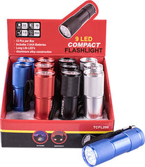 TORCH LED ALUM. M/COL. X12 PDQ BOX INCL. AAA BATTERIES TORK CRAFT