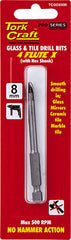 GLASS & TILE DRILL 8MM 4 FLUTE WITH HEX SHANK