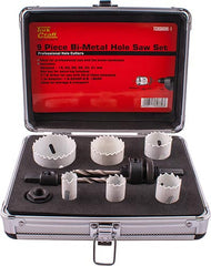 HOLESAW SET 9PC IN ALUM CASE BI-METAL 16 20 25 32 40 51MM