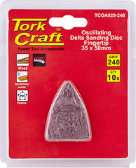 OSCILATING SANDPAPER A/O 35X50MM 10PC  FINGERTIP 240GRIT
