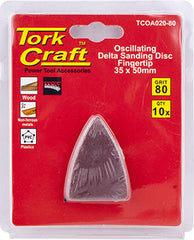OSCILATING SANDPAPER A/O 35X50MM 10PC  FINGERTIP 80GRIT