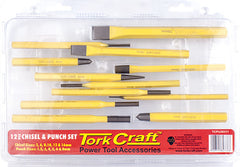 TORK CRAFT CHISEL AND PUNCH SET 12PC