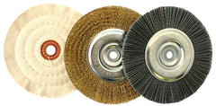 BENCH GRINDER SET 150MM 3PCE 1 x WIRE 1 x BUFF 1 x NYLON WHEEL