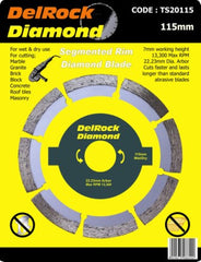 DIAMOND BLADE 115MM SEGMENTED DELROCK