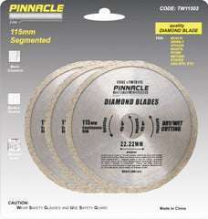DIAMOND BLADE SET 3PCE CONT.RIM 115MM PINNACLE
