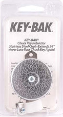 KEY-BAK  CHUCK KEY RETRACTOR 610MM 24'CHAIN WITH PLASTIC CLAMP